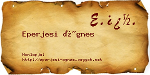 Eperjesi Ágnes névjegykártya